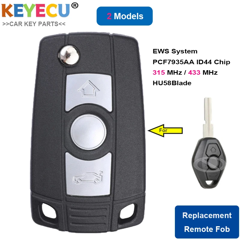 KEYECU EWS модифицированный Выкидной дистанционный Автомобильный ключ для BMW E81 E63 E38