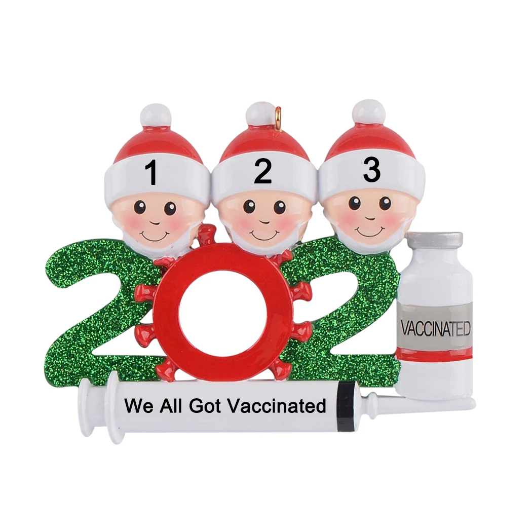 

2021, персонализированное Карантинное украшение для рождественской елки, семья 2, мы вакцинируем, орнамент для вакцины