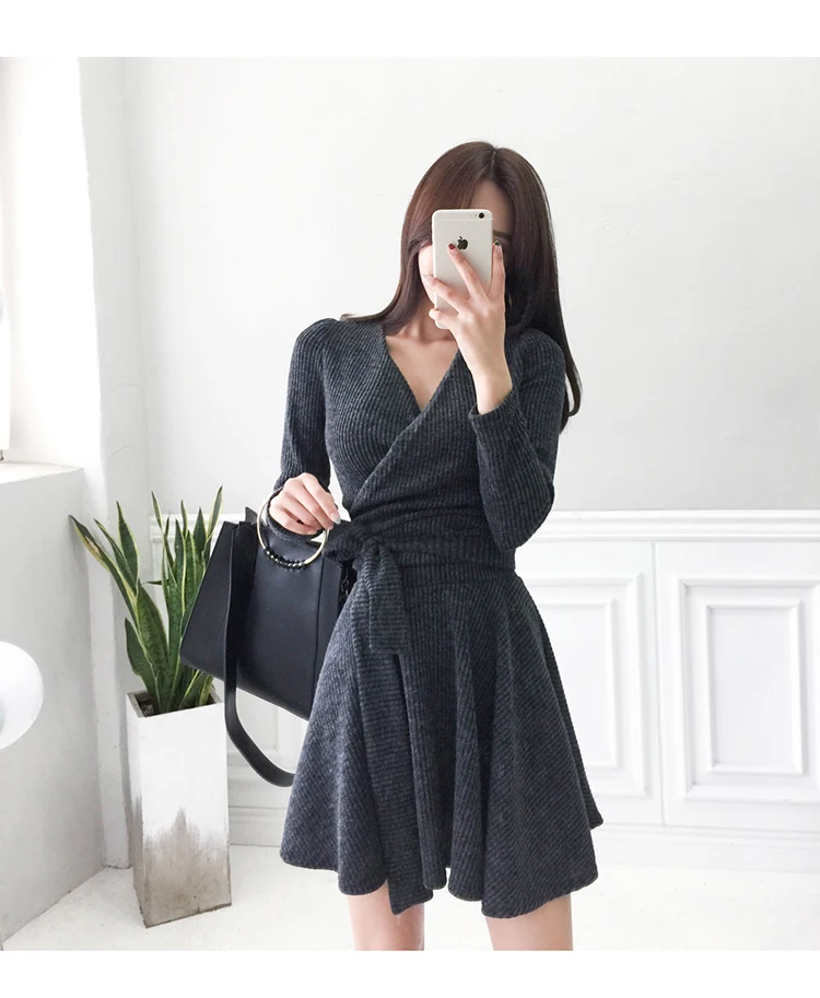 Женское трикотажное платье-трапеция эластичное повседневное мини-платье с