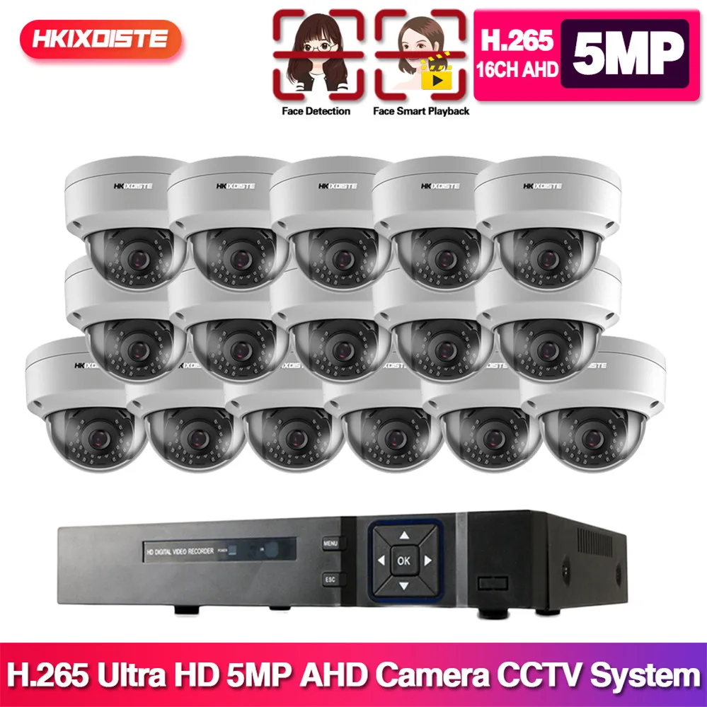 HD TVI AHD 16CH 1080P 5MP DVR Kit камеры безопасности Системы 16*5 0 Мп день Ночное Видение