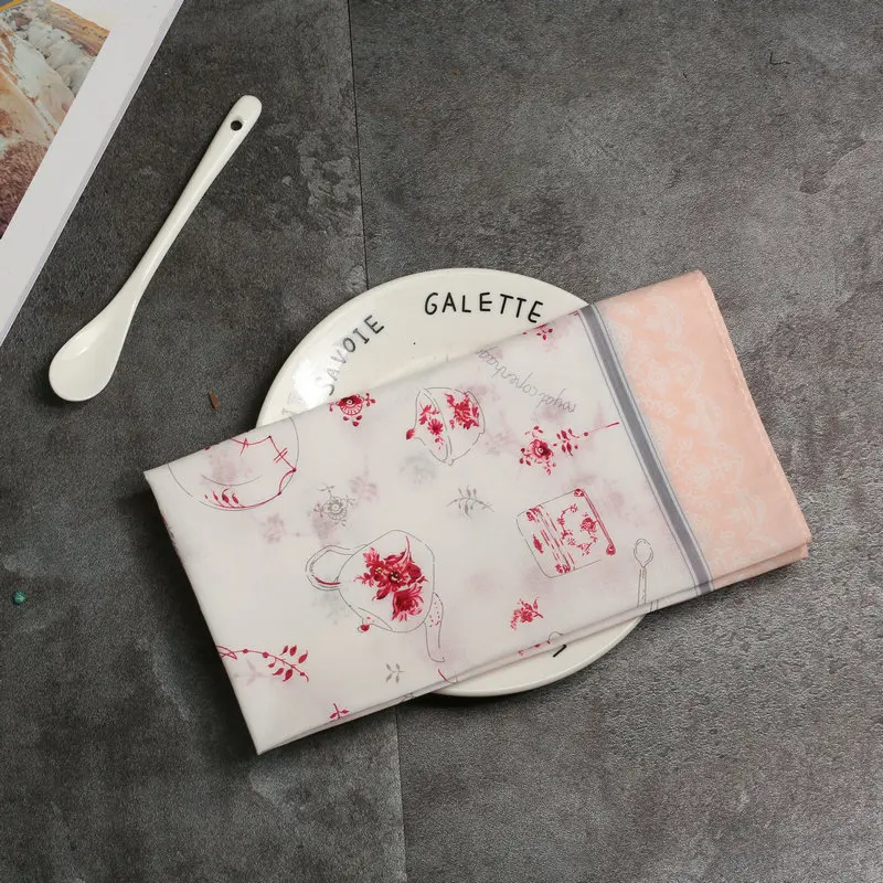 Handkerchiefs Women Kawaii Simple Classic Pocket Square Floral Printed Elegant Vintage Leisure Fashion Womens Chic New Females