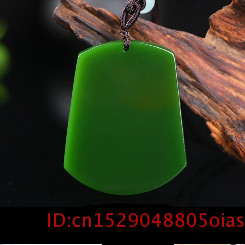 Китайский ручной резной дракон натуральный зеленый нефрит кулон ожерелье Шарм