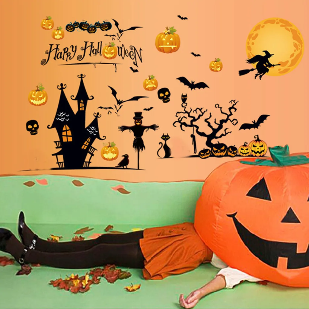 Настенная Наклейка для комнаты украшение на Хэллоуин стикер стену s ужас дверь