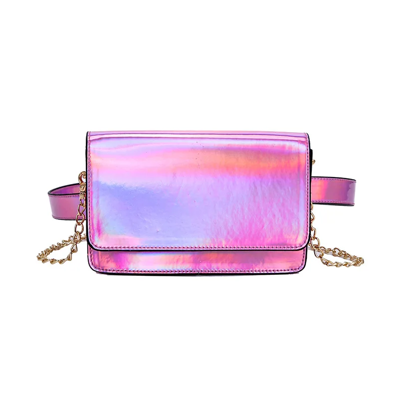 

4 шт./партия, женская сумка на пояс с лазерной цепочкой