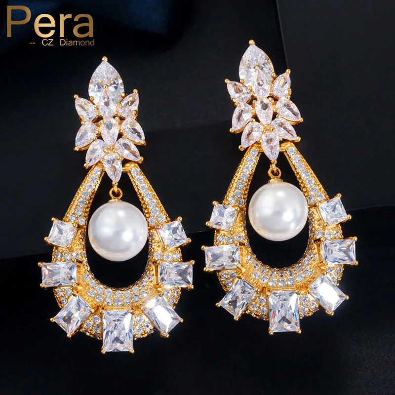 Pera высокое качество кубический цирконий большая капля длинные жемчужные Висячие