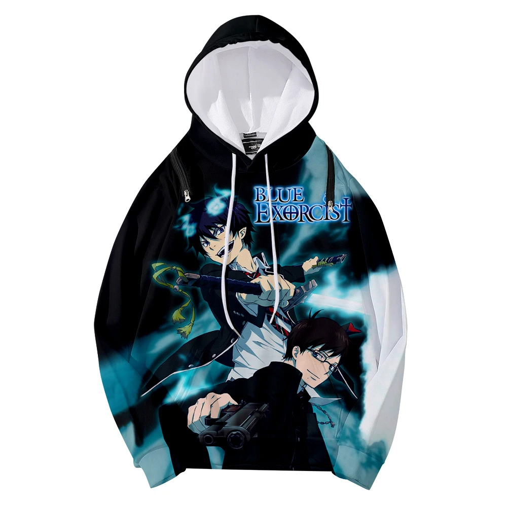 

Anime Blue Exorcist 3D Fashion Printed Hoodie Zipper Halter Hoodie Hip-hop Style Sweatshirt Casual Streetwear Clothes