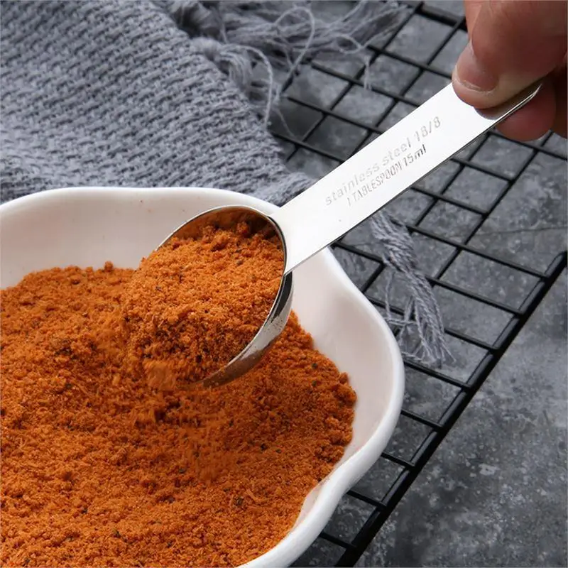 

4Pcs/Set Measuring Spoon Set Stainless Steel Stackable Measure Scoop Measuring Teaspoon Kitchen Measure Tool Cocina Accesorio