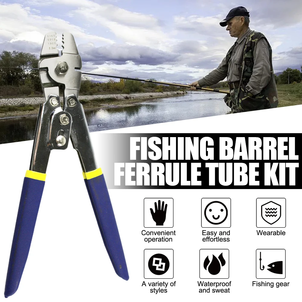 

Stainless Steel Crimpers Plier Wire Rope Swager Fishing Pliers With Aluminum Alloy 500pcs Crimp Sleeves Kit