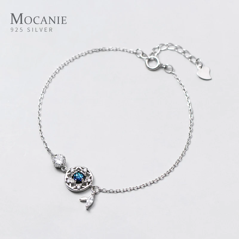 

Mocanie 2020 New 925 Sterling Silver Sparkling Zircon Luxury Dreamcatcher Chram Bracelet for Women Wedding Statement Jewelry