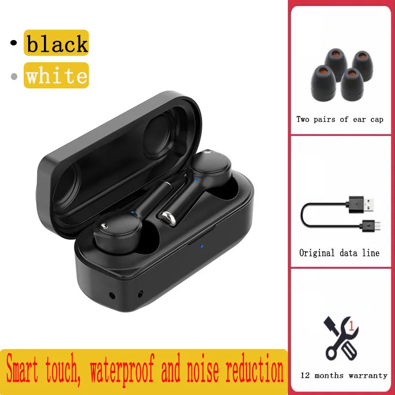 

Wireless bluetooth phone headset with charging box, touch waterproof TWS stereo built-in microphone, suitable for sports gamer