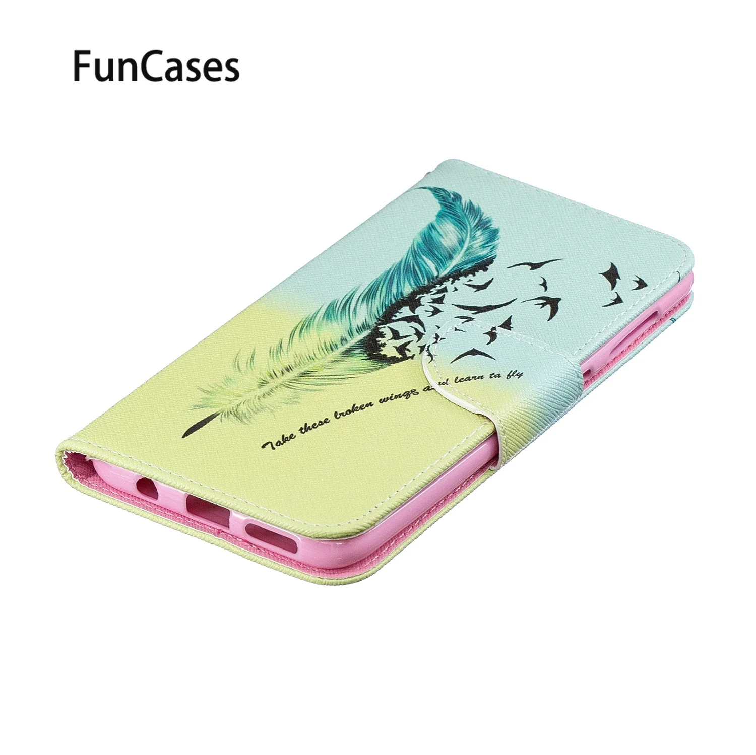 С бабочкой и цветами из искусственной кожи чехол для телефона samsung A50 чехлы сумки