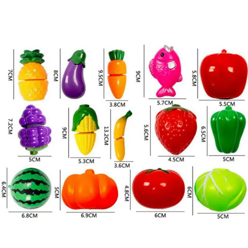 24PCS Children Play House Toy Cut Fruit Plastic Vegetables Pizza Kitchen Baby Kids Toys Educational | Игрушки и хобби