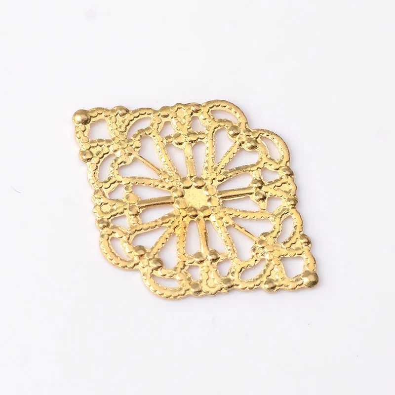 

30 PCS Copper Filigree Flowers Slice Charm Bridal Headdress Hairpin Antique DIY Handmade Jewelry Accessories Components Findings