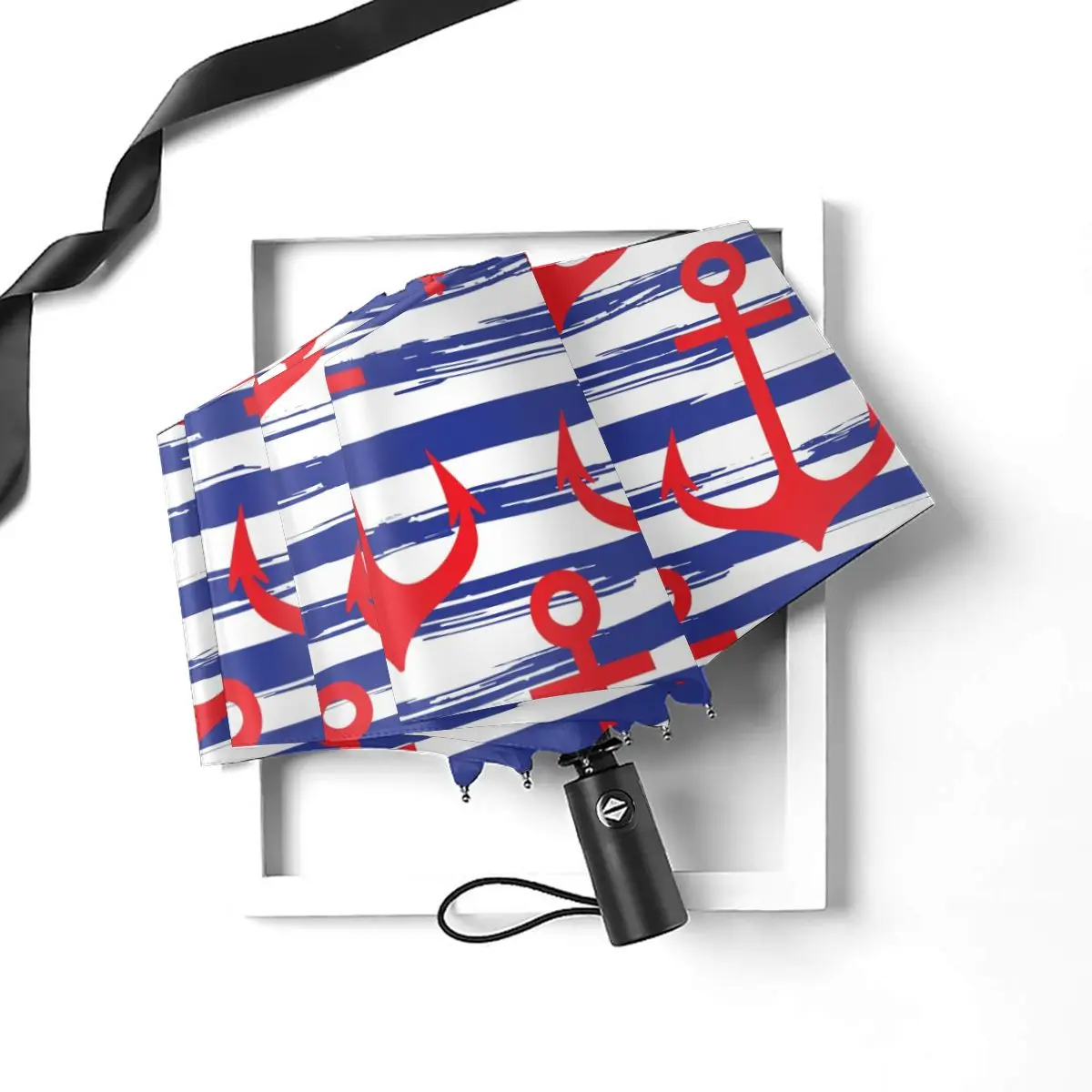 Online Ombrello Automatico Pieghevole Resistente Al Vento Ancoraggi Automatici Da Donna Su Sfondo A Strisce Ombrelli Antivento Pioggia Per Uomo Ombrellone