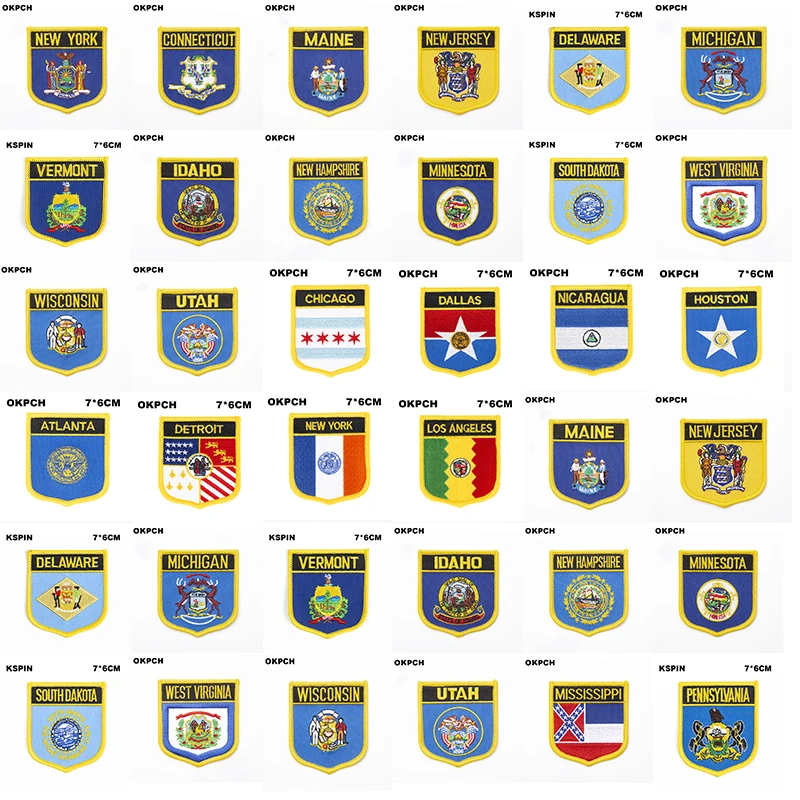 Утрон на патч Мэйн Нью Джерси Делавэр Мичиган Вермонт Штат Айдахо Гэмпшир