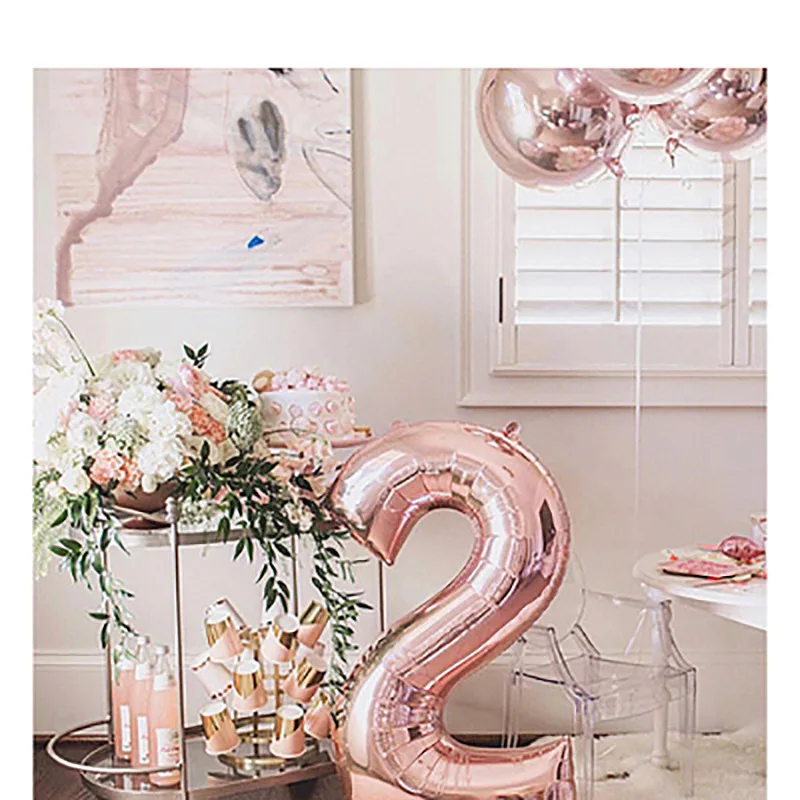 

40 Inch Silver Gold Foil Number Balloons Digital Globos Birthday Wedding Party Decorations Ballons Baby Shower Supplies