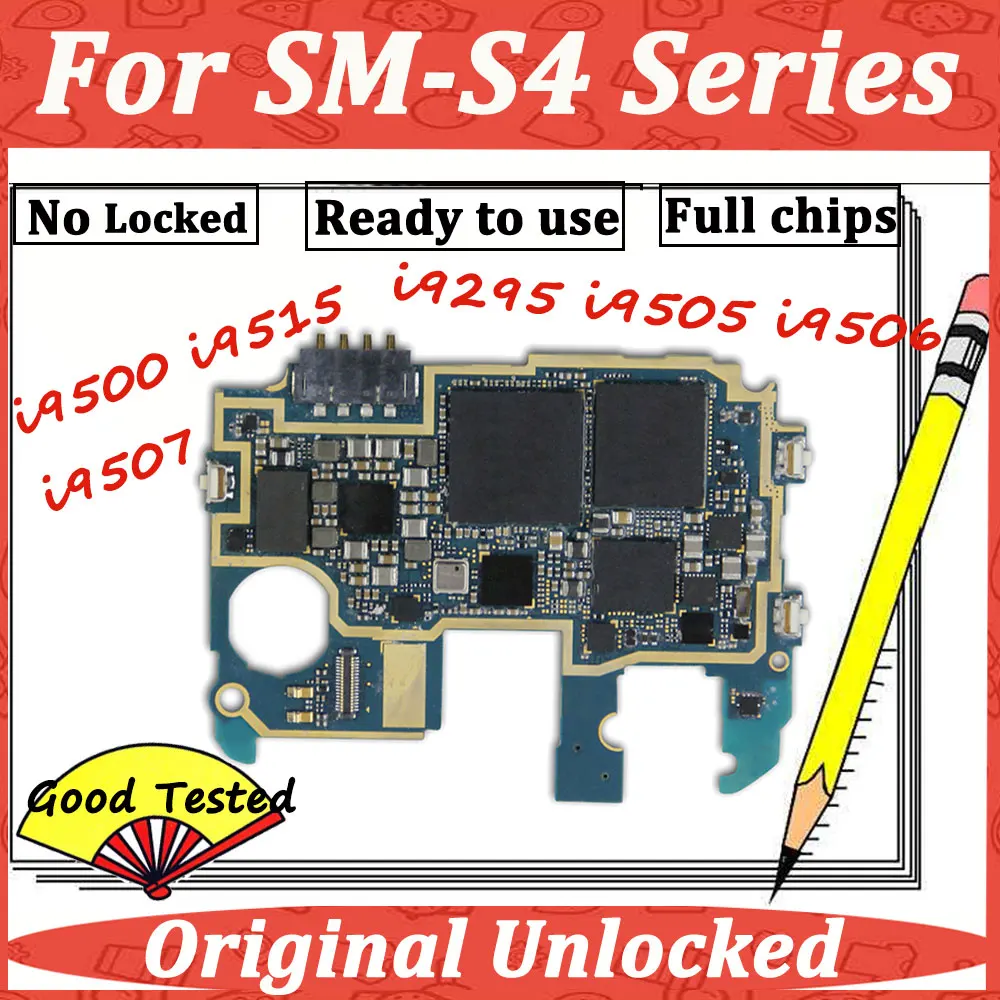 Для samsung Galaxy S4 оригинальная материнская плата i9295 i9505 i9506 i9500 i9515 i9507 разблокированная Материнская плата Android OS