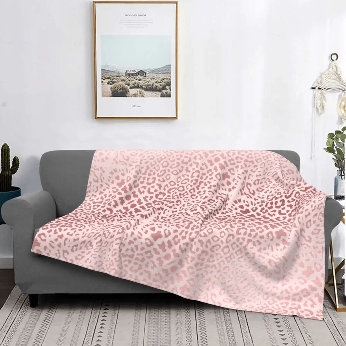 

Rose Gold Leopard Blanket Animal Wild Spots Fur Plush Warm Ultra-Soft Flannel Fleece Throw Blankets For Sofa Bed Velvet Office
