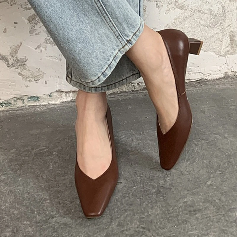 

Rizabina Women Pumps Real Leather Strange Heel Women High Heel Shoes Fashion Wedding Shoes Women Footwear Size 33-40