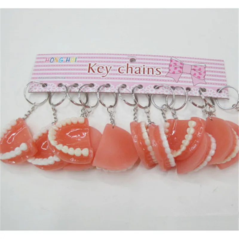 Новинка модный брелок для ключей зубных протезов из смолы модель верхней челюсти