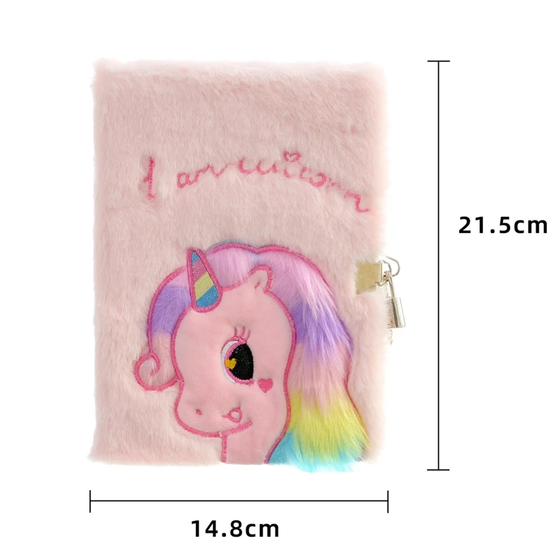 

Cute Unicorn Notebook with Lock A5 Journal Kawaii Diary Notepad Plush Note Book Line Agenda Planner Organizer Daily Handbook