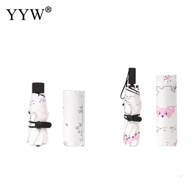 Складной солнечный мини Зонт женский Карманный виниловый зонт Анти УФ Зонты от