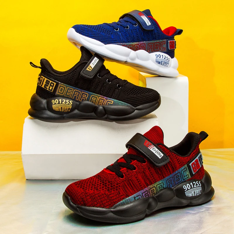 Детская обувь летящая ткань для мальчиков спортивная из дышащего материала с