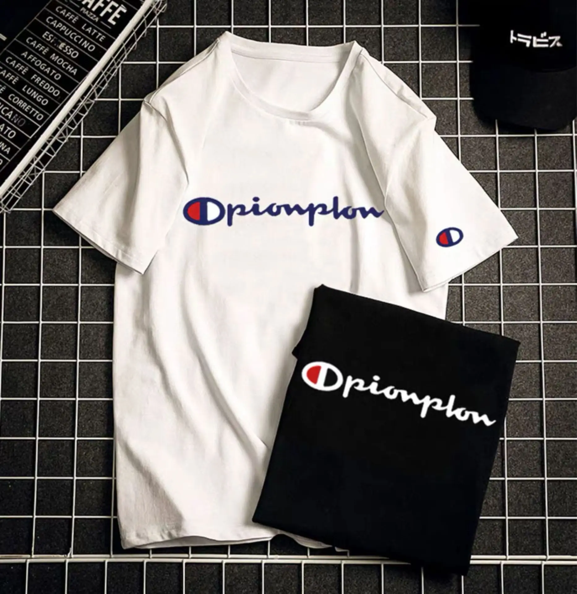 

Brand Men's Summer Casual O-neck T Shirt Champin Logo Priting Your Design Tshirts Large Size