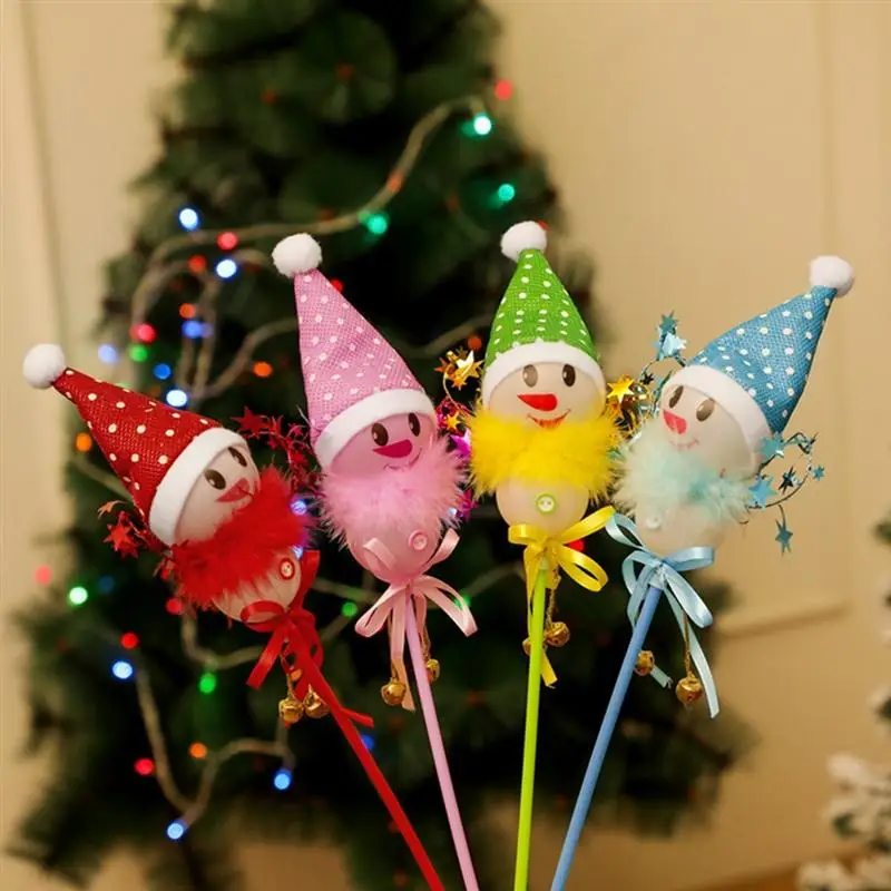 2 шт. Рождественский Снеговик мигающая палка искусственный светящаяся палка| |