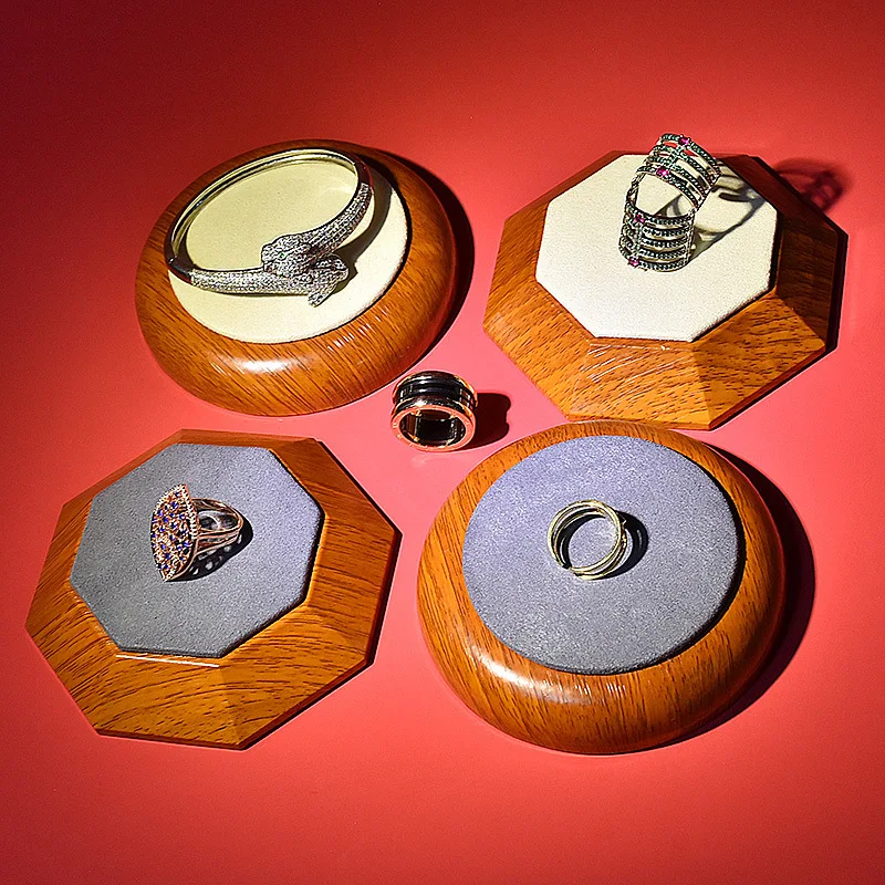 Fine wood grain backing board Microfiber jewelry display backing board ring earrings earrings storage tray jewelry props