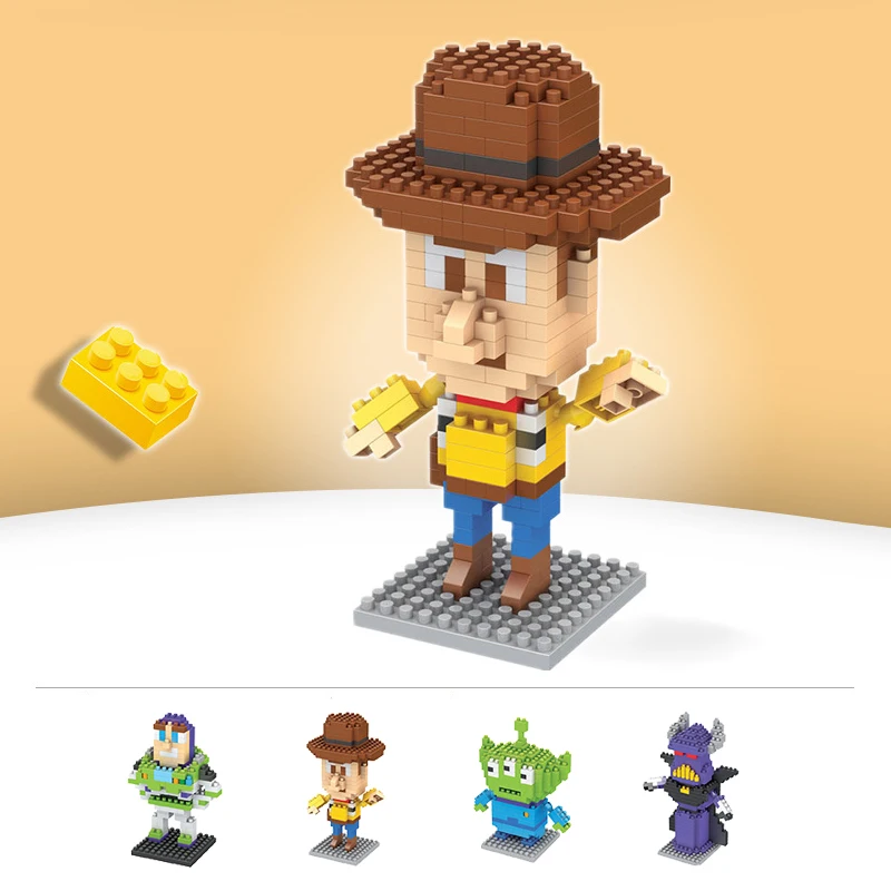 

Disney Toy Story Small Building Blocks Buzz Lightyear Woody Puzzle DIY Diamond Granules Micro Building Blocks Assembling Toys
