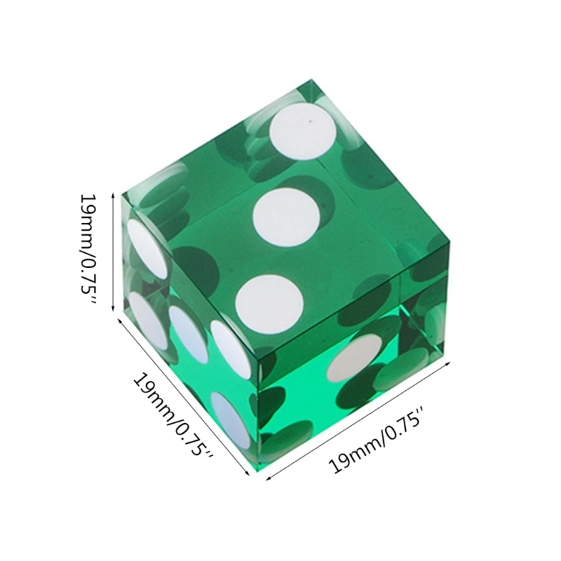 

5pcs High-grade Acrylic Transparent Dice Six Sided D6 19mm Casino Dice with Razor Edges