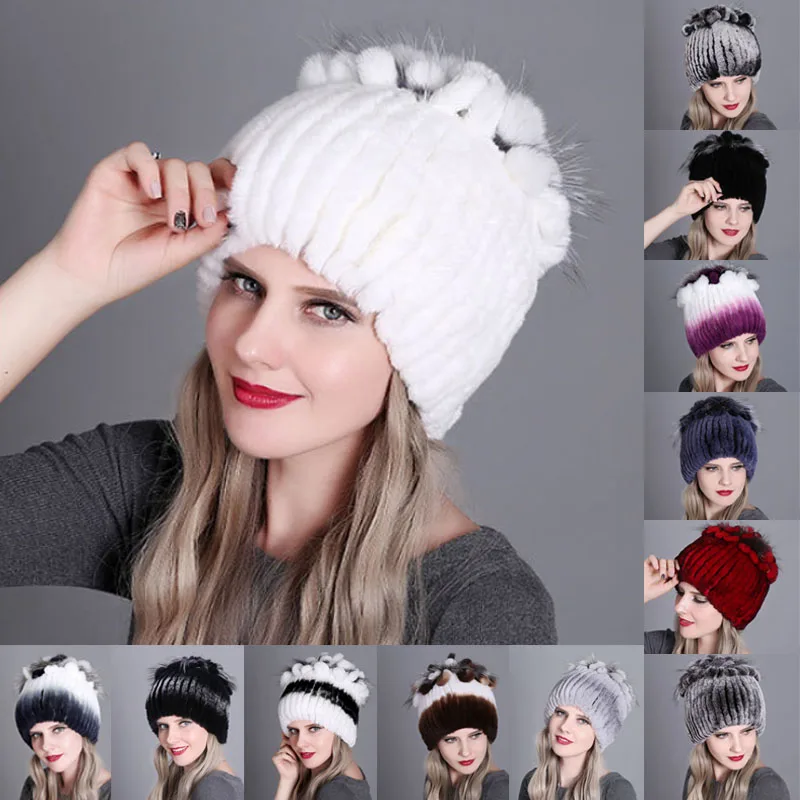 Зимние меховые шапки F/ Women шапка из натурального меха кролика Рекс русские