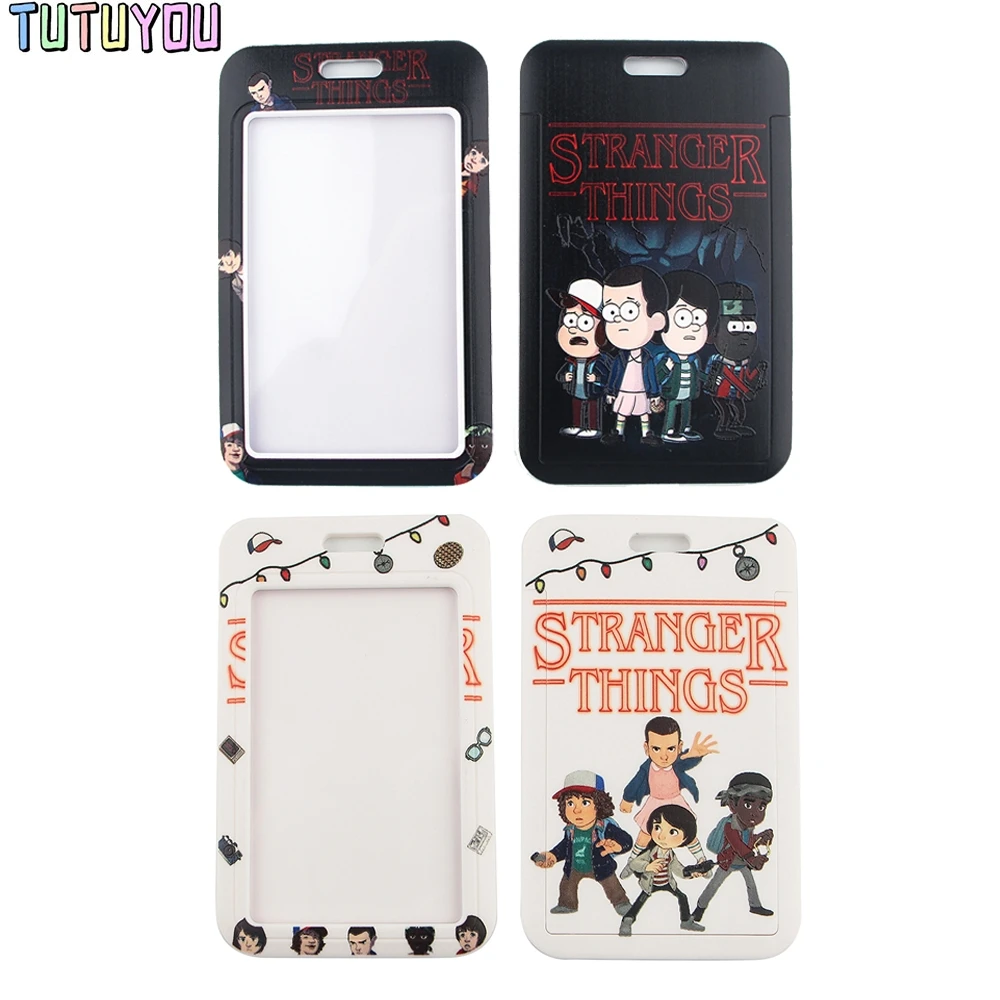 

1pc PC2440 TV Show Stranger Things Cartoon Card Holder ID Holder Bus Card Holder Staff Card With Lanyard