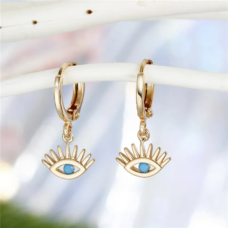 1 пара богемные уникальные сглаза серьги-кольца для женщин Ретро стиль