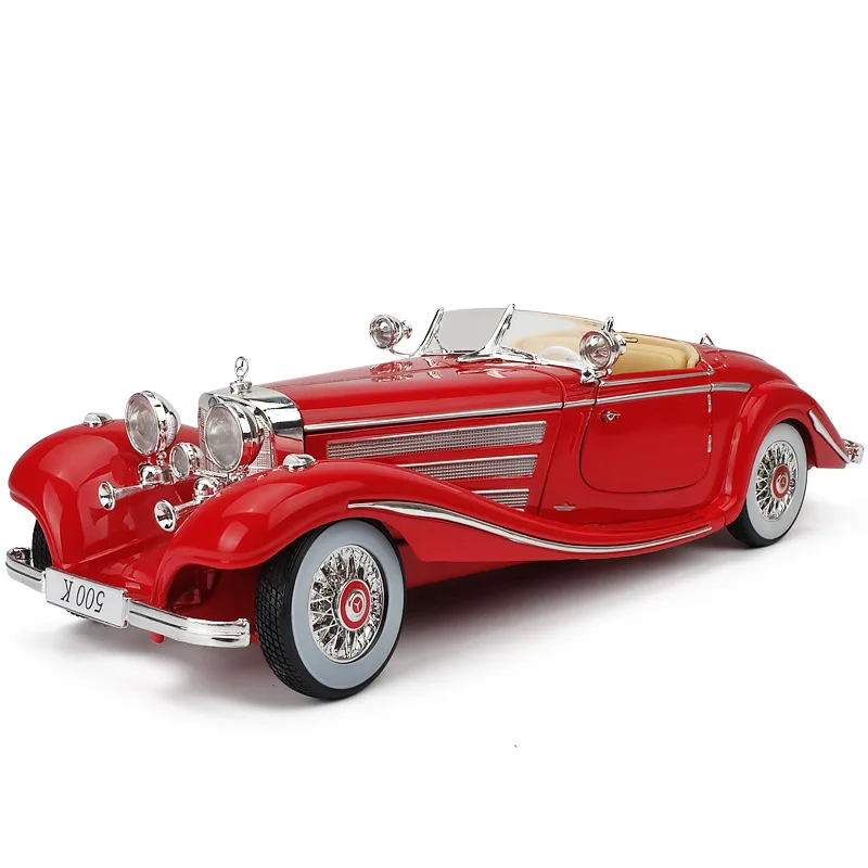 

Винтажный автомобиль maisto 1:18 1936 Mercedes-Benz 500 K, литый под давлением роскошный автомобиль, модель автомобиля, товары, коллекция игрушек