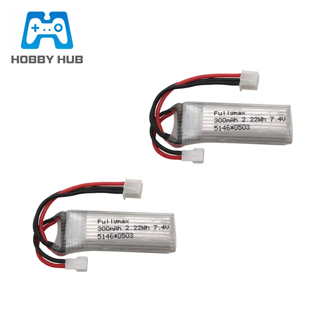 Белый 7,4 V 300mAh LiPo батарея для WLtoys F959 XK DHC-2 A600 A700 A800 A430 2.22Wh RC Дрон запасные части 7,4 v 2s li-po батарея 2 шт - Цвет: Белый