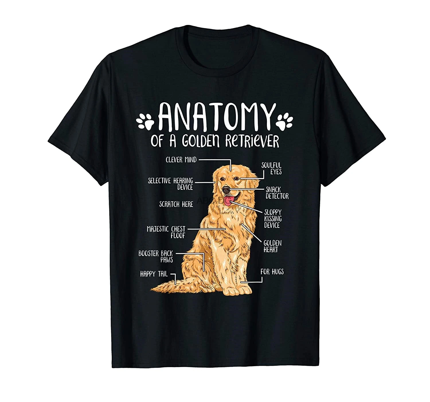 

Funny Anatomy Golden Retriever Dog Lover Gift T-Shirt(1)