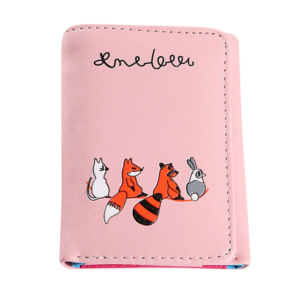 Aelicy женский милый мультяшный кошелек с животными короткий кожаный маленький на