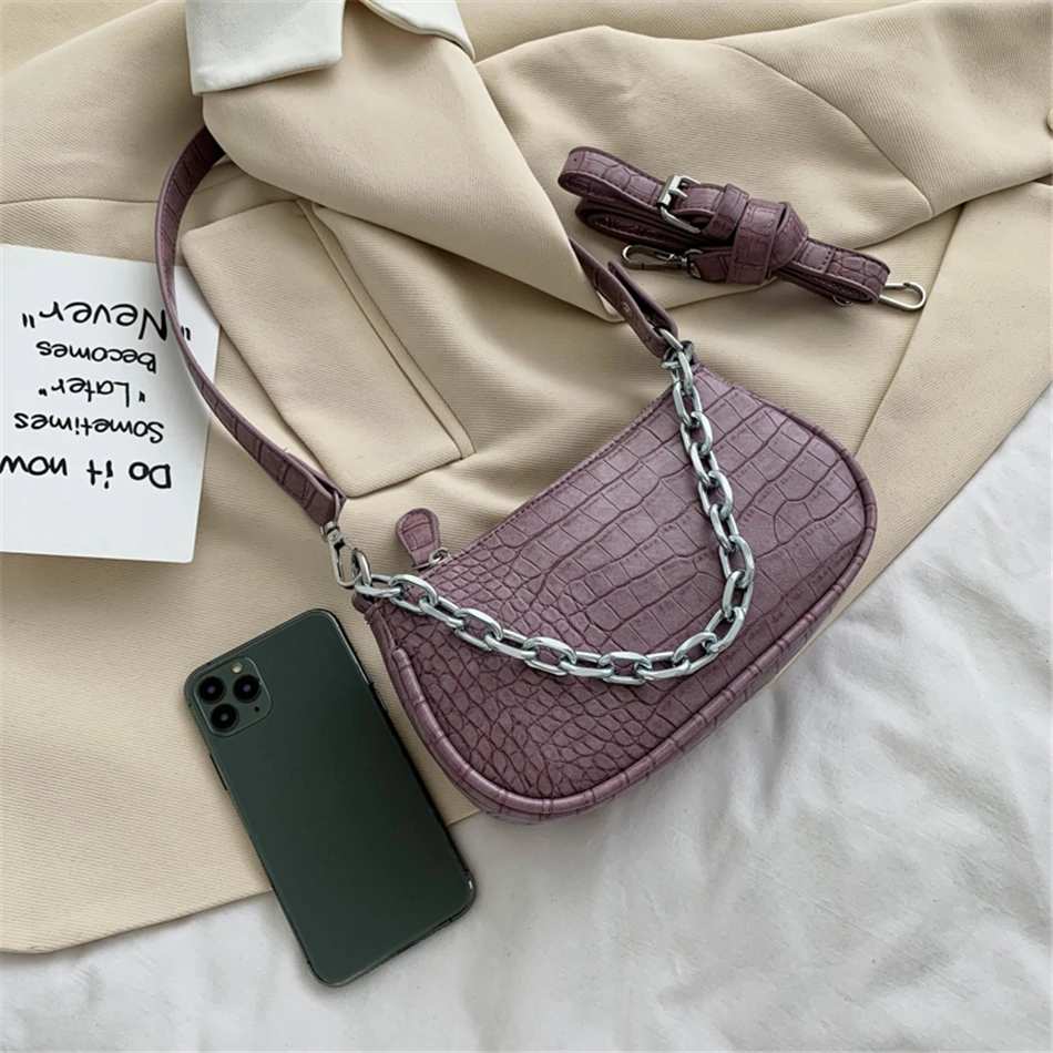 Sac A Main Для женщин Наплечная Сумка Трендовая с узором крокодиловая кожа подмышек