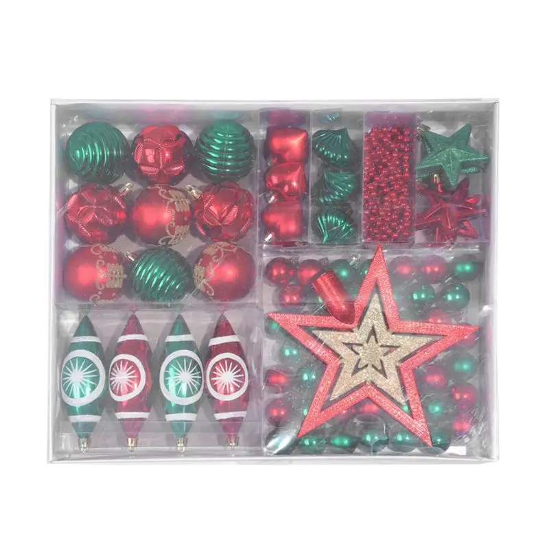 

1 Box Christmas Balls Star Set Shatterproof Hanging Xmas Tree Ornaments Wedding Dropshipping