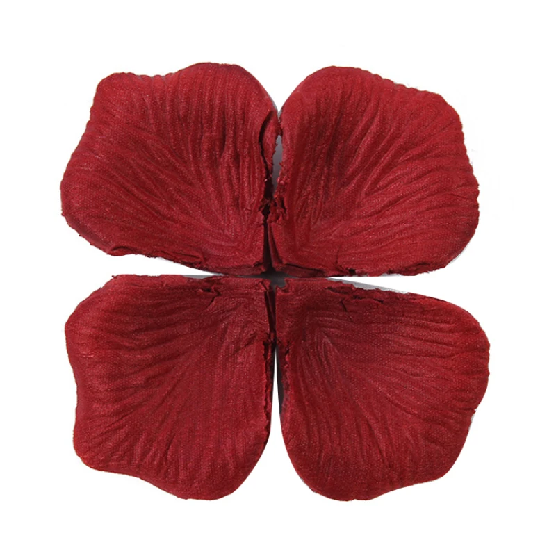 Wine red 100 шт./лот, романтические шелковые лепестки роз, романтические украшения для свадьбы, искусственные лепестки роз, свадебные искусственные цветы, искусственные розы - Цвет: Wine red
