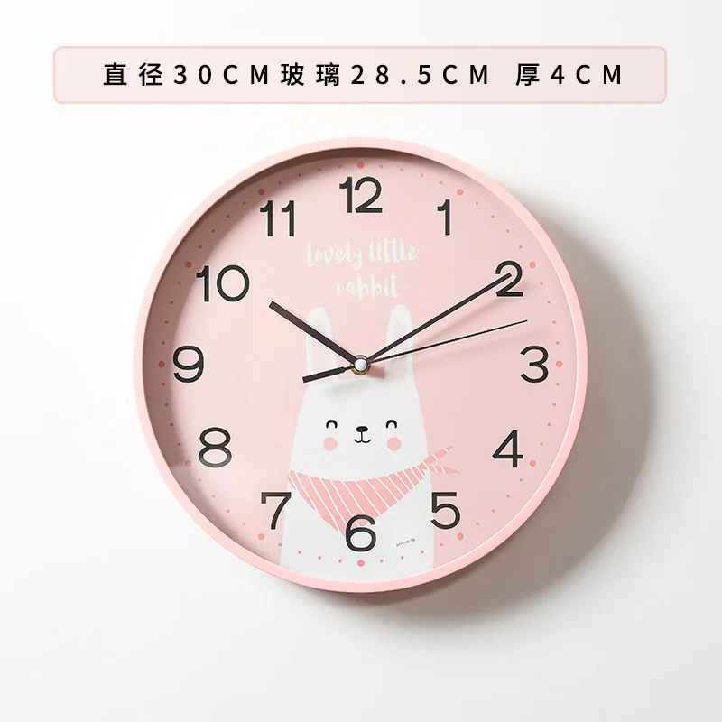 Cartoon Silent Wall Clock Cute Children's Bedroom Kids for Children Room Decoration Chambre Enfant Watch AA50WC | Дом и сад