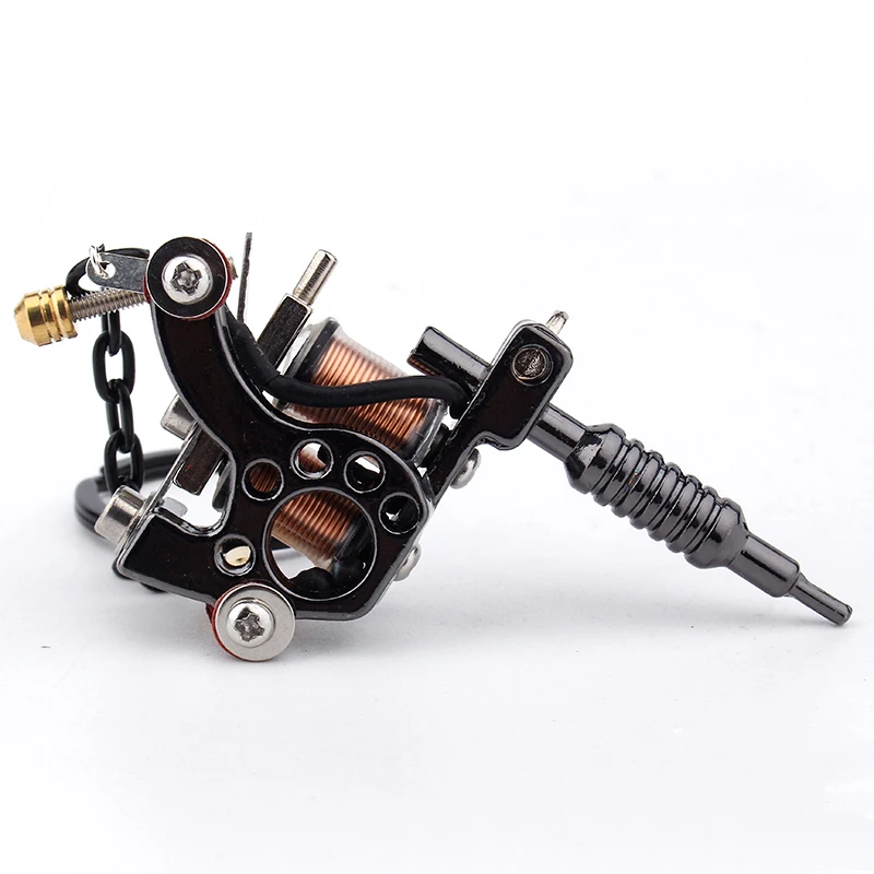 Мини-тату-пистолет из сплава многоцветная тату-машина с подвеской брелок для