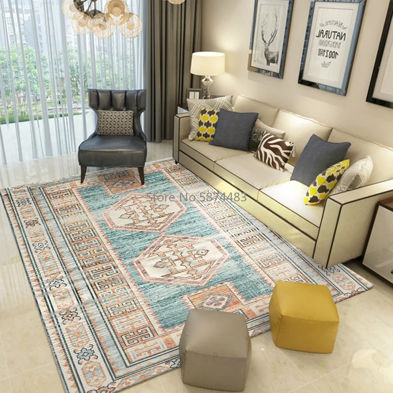 

Moroccan Vintage Carpets For Living Room Persian Flowers Rug HomeBedroom Carpet Sofa Coffee Table Floor Mat Study Room Area Rugs