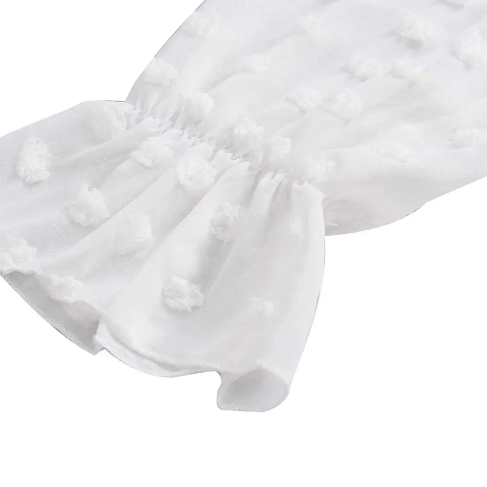 Женская блузка с длинным рукавом Белая Кружевная туника в стиле пэчворк весна 2021