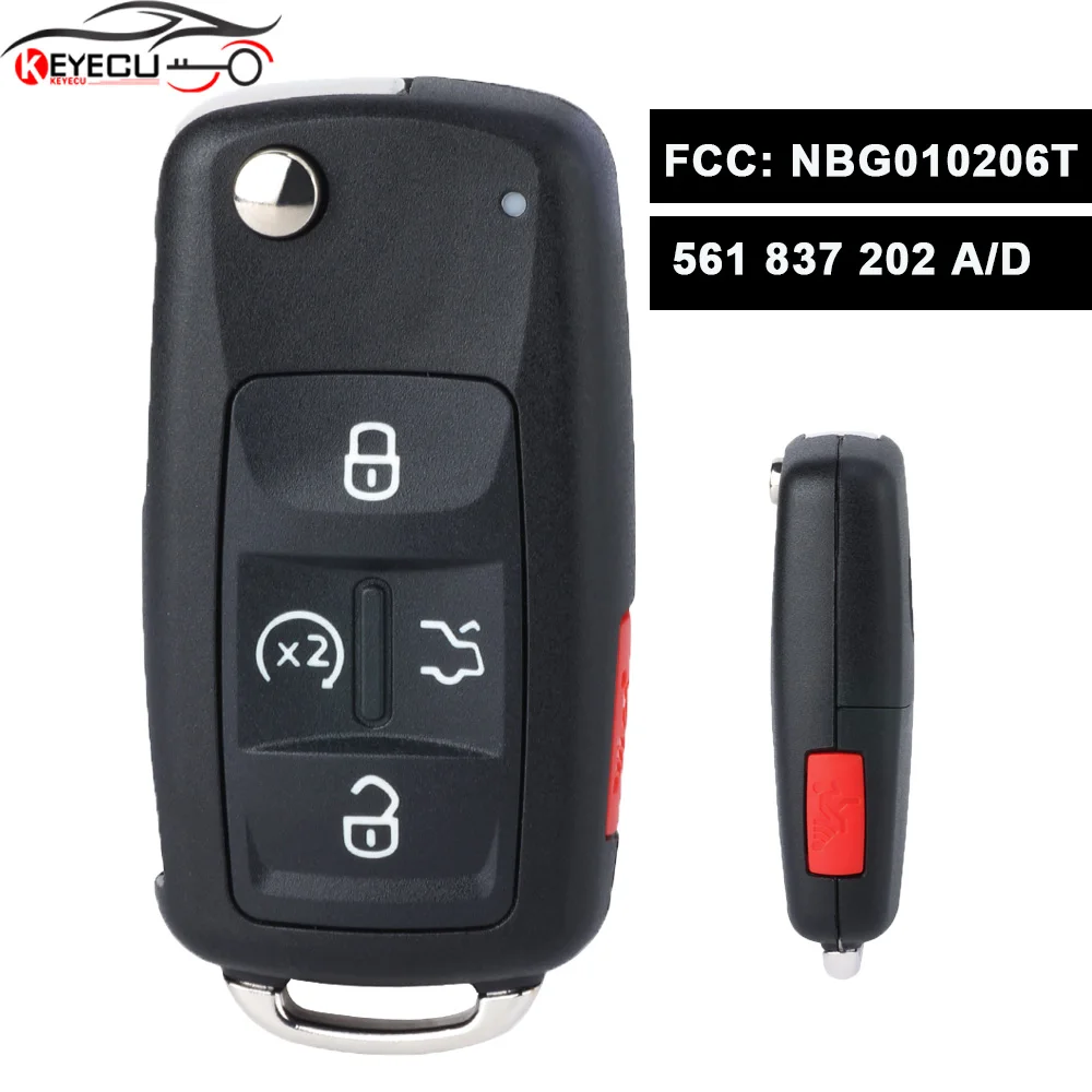 

KEYECU номер по каталогу: 561 837 202A/ 561 837 202D FCCID: NBG010206T Вторичный рынок для VW Jetta Golf Passat Flip Remote Key 4 + 1 кнопка 315 МГц