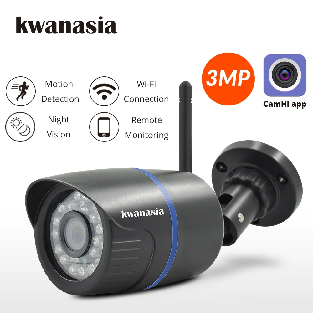 Камера Наружного видеонаблюдения с поддержкой Wi-Fi 3 Мп 1080P 720P | Безопасность и