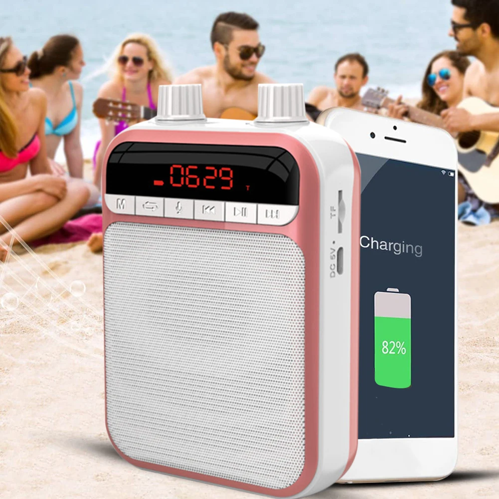 

Megaphone Portable Voice Amplifier Teacher Microphone Speaker Loudspeaker With Mp3 Player FM Radio Recorder For Teaching