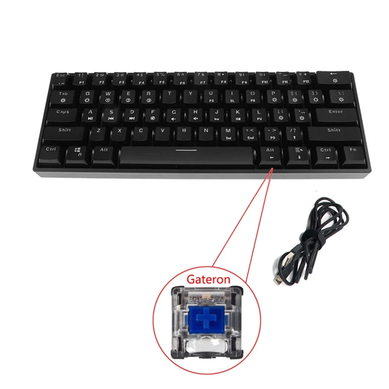 

Новинка 2021, Проводная Механическая клавиатура с RGB светодиодной подсветкой, портативная компактная Водонепроницаемая мини-клавиатура